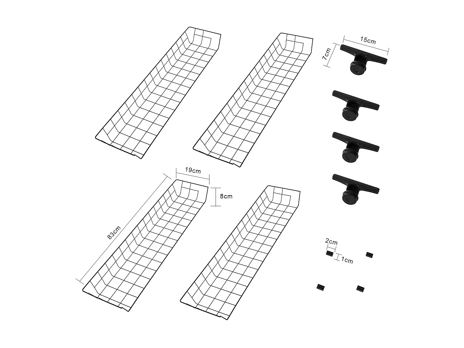 Lot de 2 Paniers de Rangement pour Porte-vêtements Portemanteau Panier, FRG34-P02