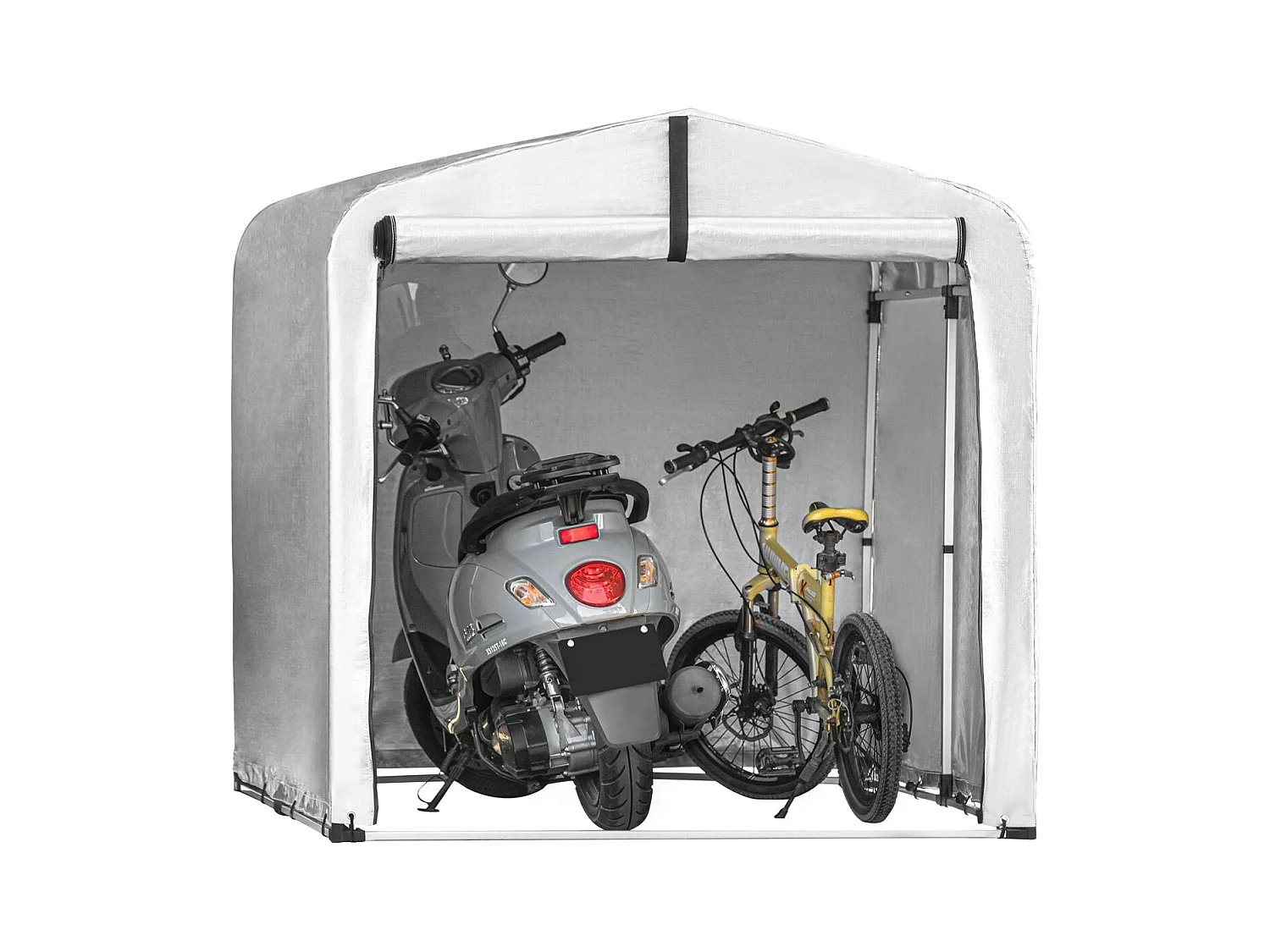 SoBuy KLS11-L Abri de Jardin Tente de Stockage Multifonctionnel Garage pour Vélo Extérieur en Couleur d’Argent 159x219x165 cm