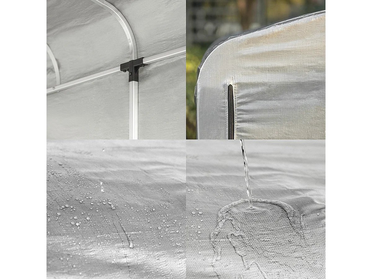 SoBuy KLS11-L Abri de Jardin Tente de Stockage Multifonctionnel Garage pour Vélo Extérieur en Couleur d’Argent 159x219x165 cm