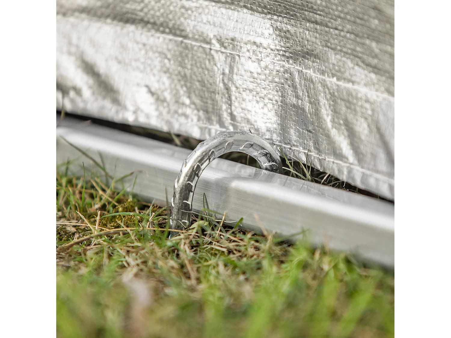 SoBuy KLS11-L Abri de Jardin Tente de Stockage Multifonctionnel Garage pour Vélo Extérieur en Couleur d’Argent 159x219x165 cm