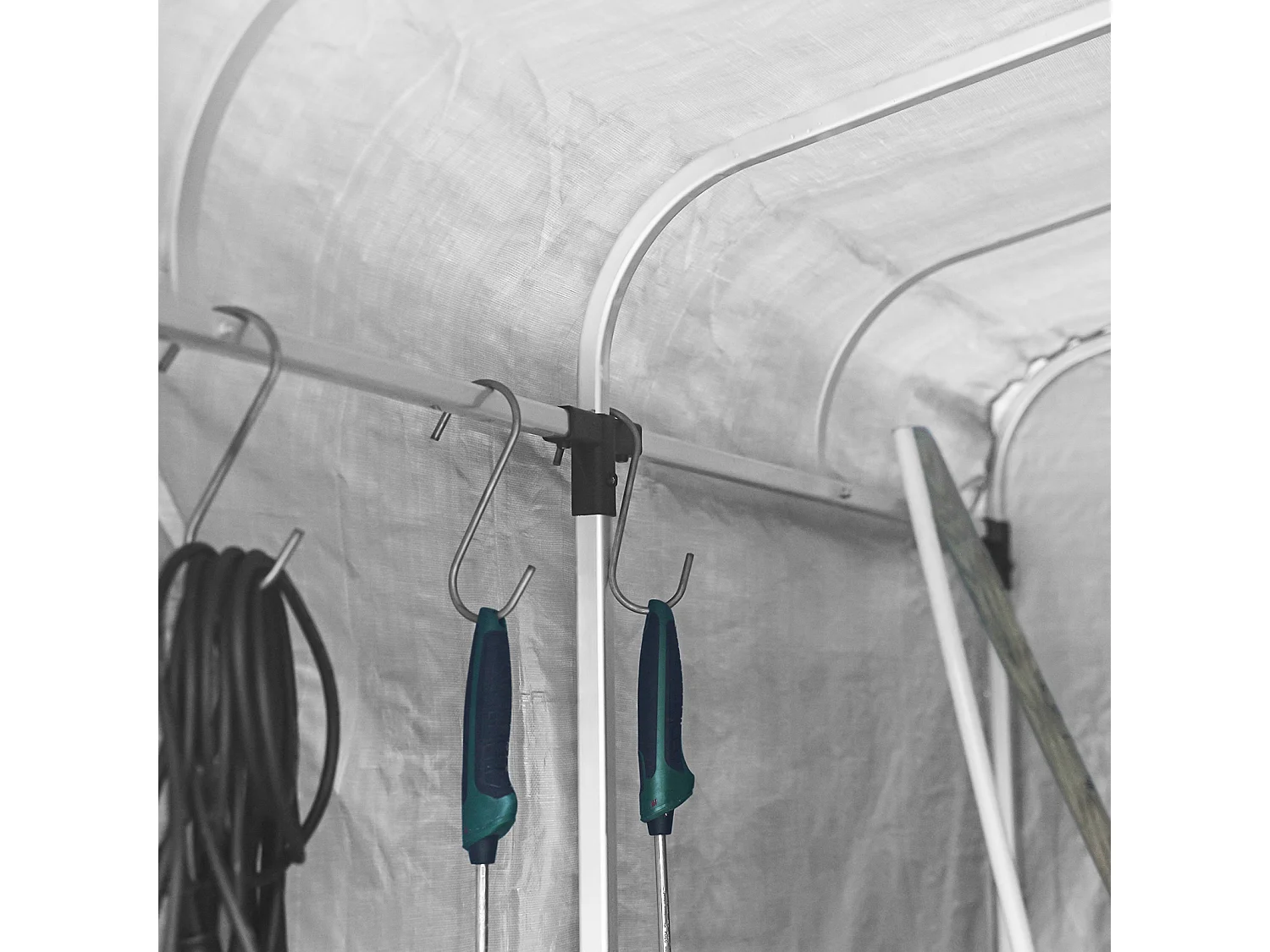 SoBuy KLS11-L Abri de Jardin Tente de Stockage Multifonctionnel Garage pour Vélo Extérieur en Couleur d’Argent 159x219x165 cm