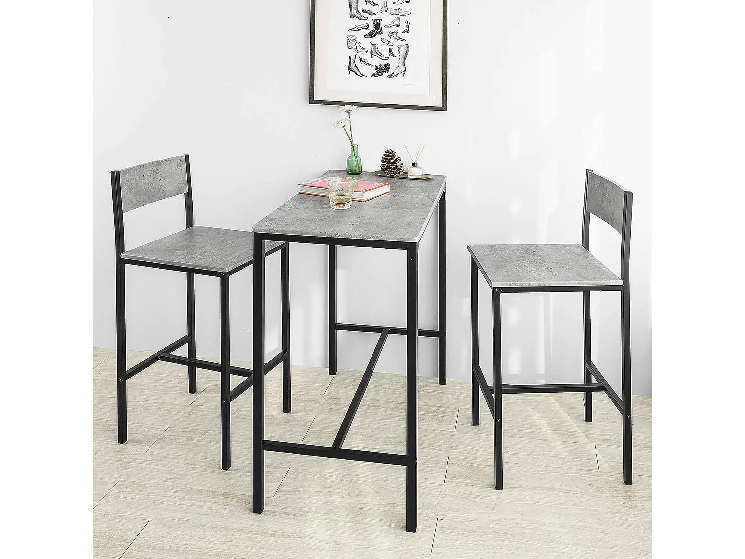 SoBuy FBT111-HGx2 Lot de 2 Table de Chevet Table de Nuit Bout de Canapé Table de Canapé Table d'Appoint Table Basse avec Tiroir