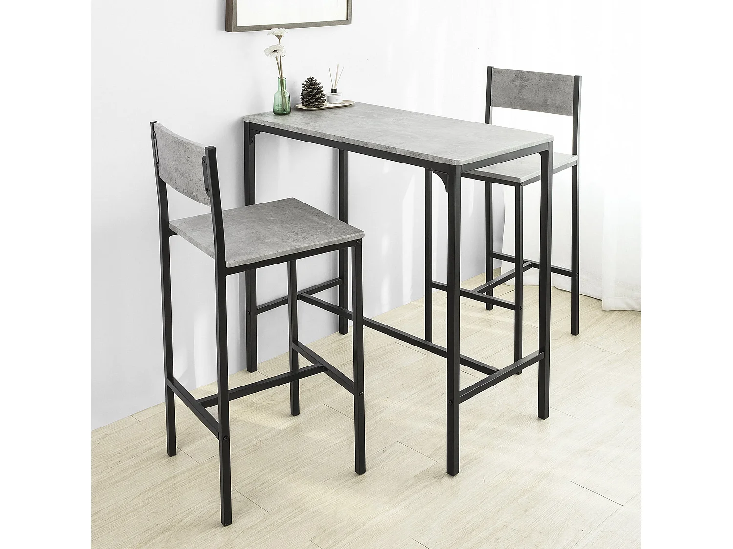 SoBuy FBT111-HGx2 Lot de 2 Table de Chevet Table de Nuit Bout de Canapé Table de Canapé Table d'Appoint Table Basse avec Tiroir