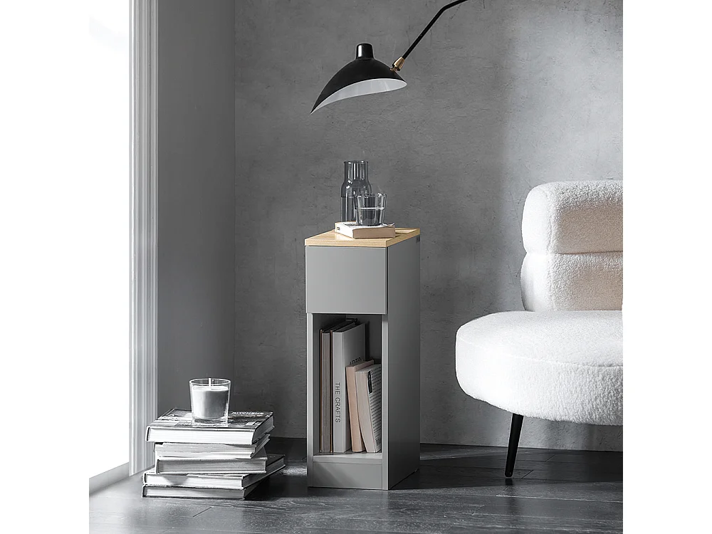 SoBuy FBT111-HGx2 Lot de 2 Table de Chevet Table de Nuit Bout de Canapé Table de Canapé Table d'Appoint Table Basse avec Tiroir