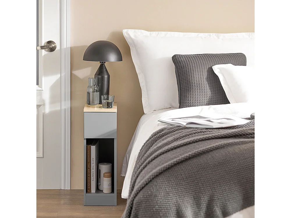 SoBuy FBT111-HGx2 Lot de 2 Table de Chevet Table de Nuit Bout de Canapé Table de Canapé Table d'Appoint Table Basse avec Tiroir