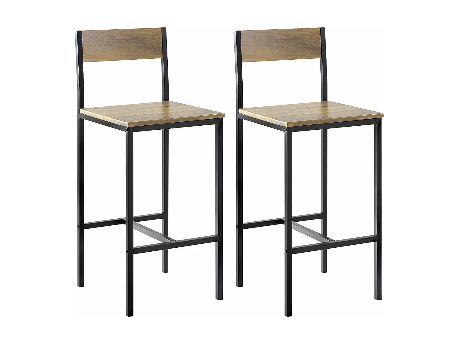 Lot de 2 Chaises Tabourets de Bar Cuisine Chaises de Bar, avec Repose-Pieds, FST53-XLx2