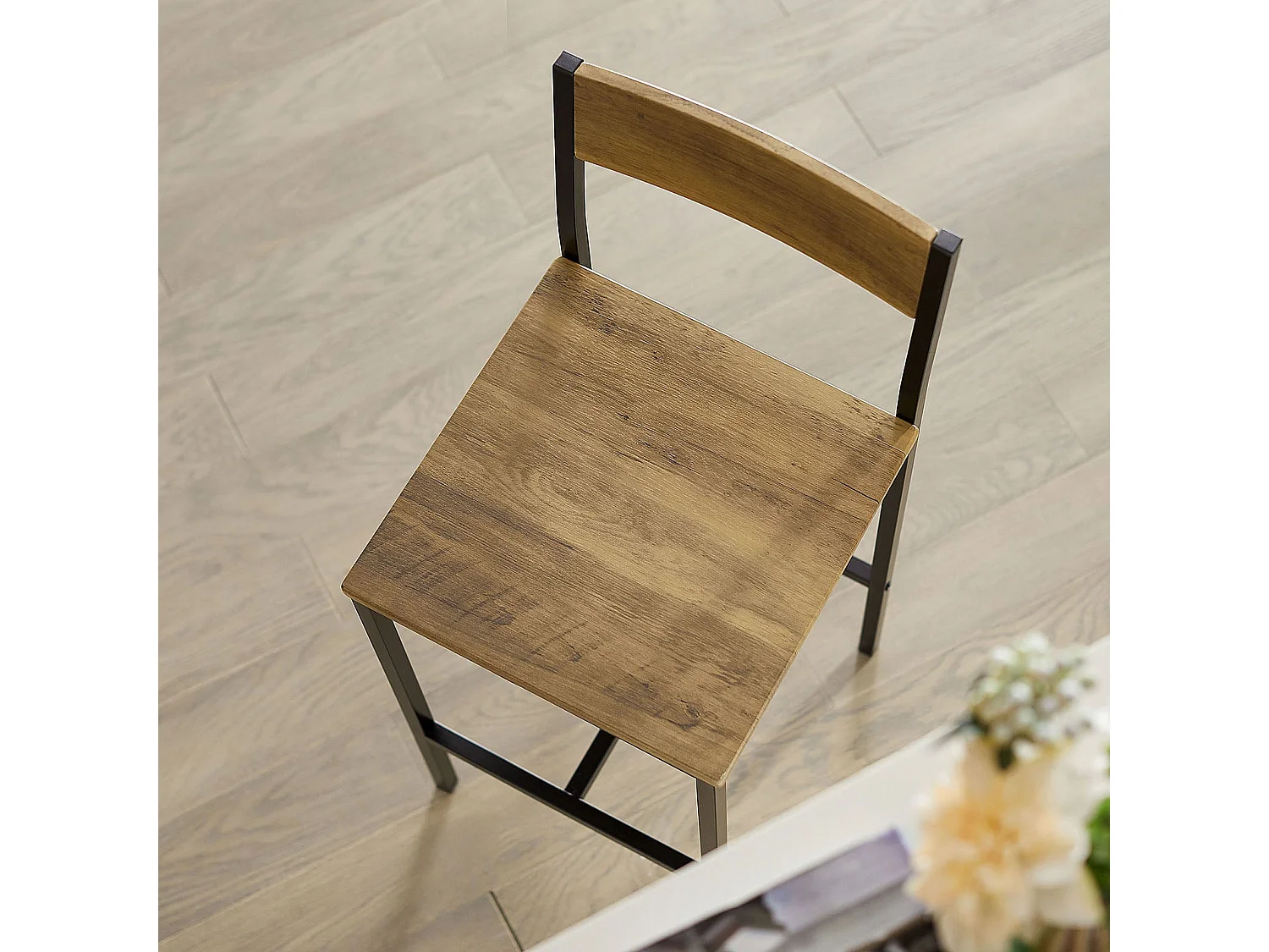 Lot de 2 Chaises Tabourets de Bar Cuisine Chaises de Bar, avec Repose-Pieds, FST53-XLx2