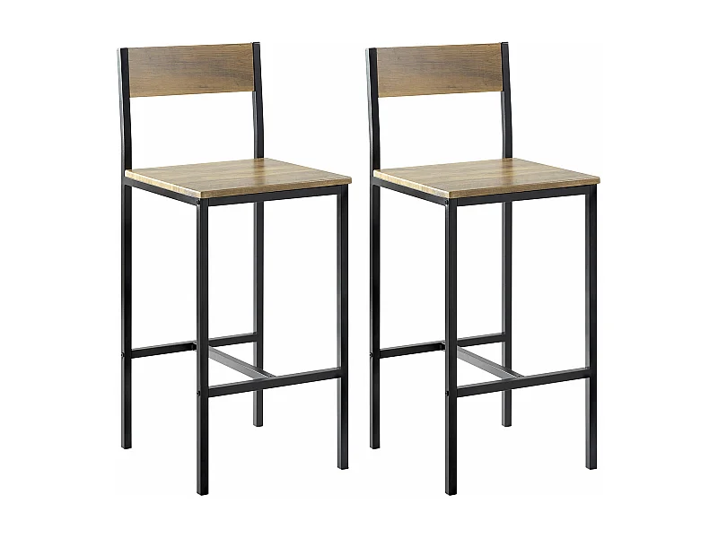 Lot de 2 Chaises Tabourets de Bar Cuisine Chaises de Bar, avec Repose-Pieds, FST53-XLx2