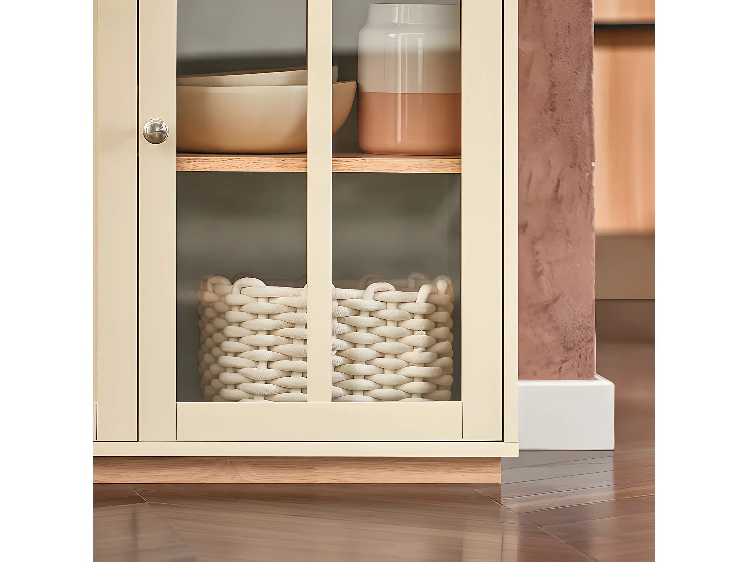 Buffet Placard de Cuisine Meuble de Rangement avec 3 Portes Meuble d'entrée, FSB80-MI