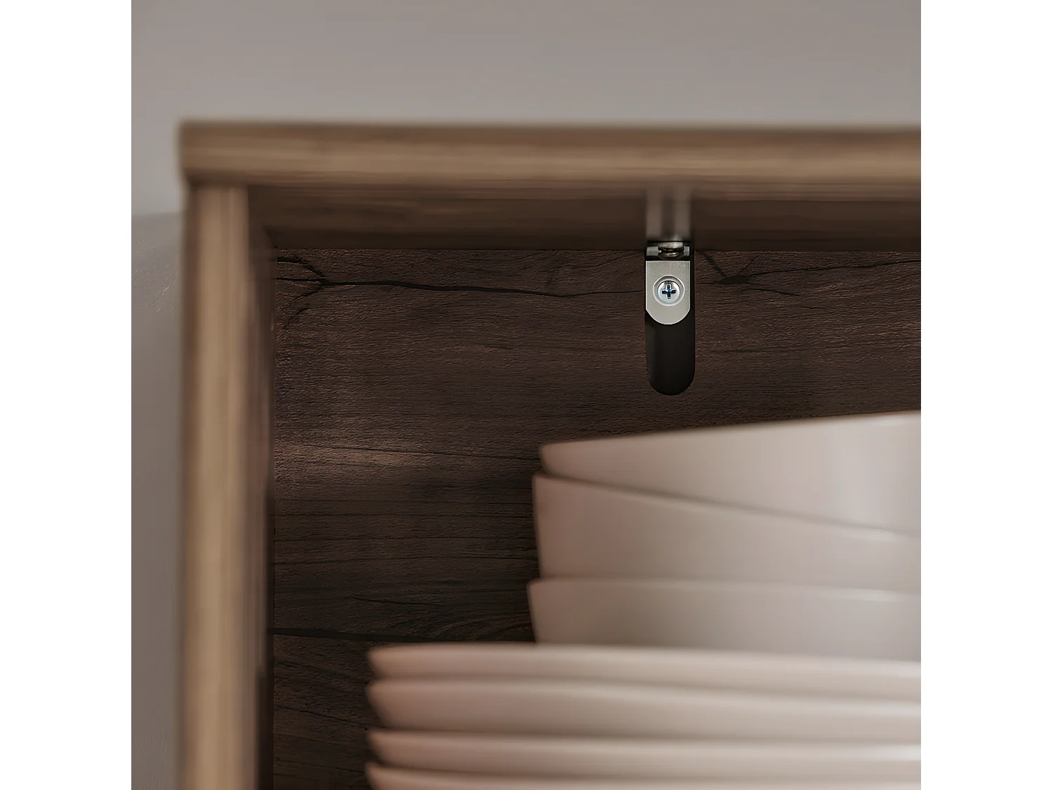 Buffet de Cuisine Meuble de Rangement avec Porte de Grange Coulissante, FSB83-N