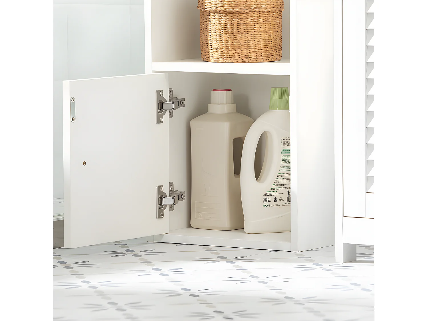 Mueble Columna de Baño Armario de Almacenamiento Armario Independiente con 2 Puertas y 2 Cajones Blanco 33x24x188cm STR10-W SoBuy ES