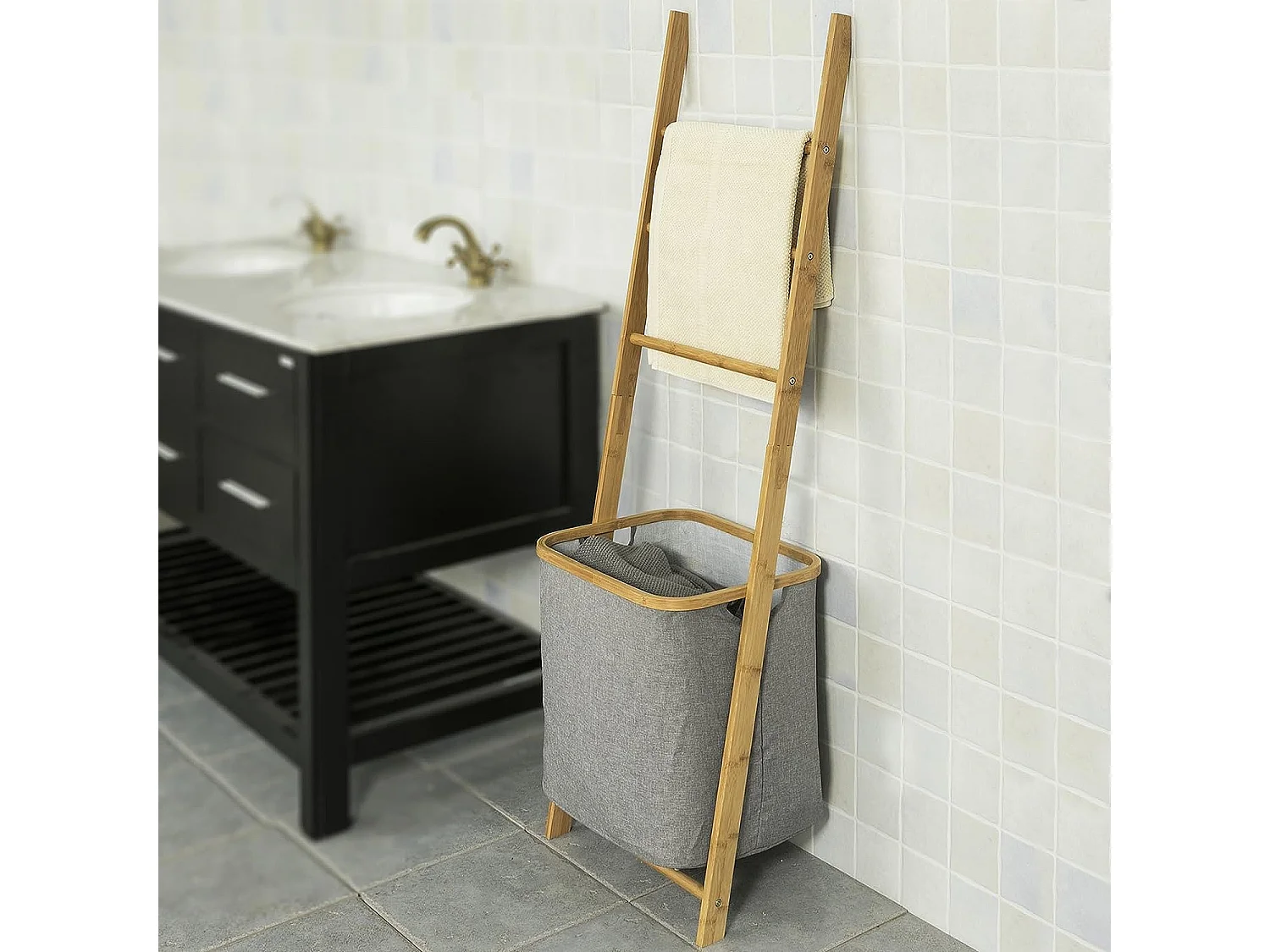 Handtuchhalter FRG263-N 44 x 138 x 28 cm Natur