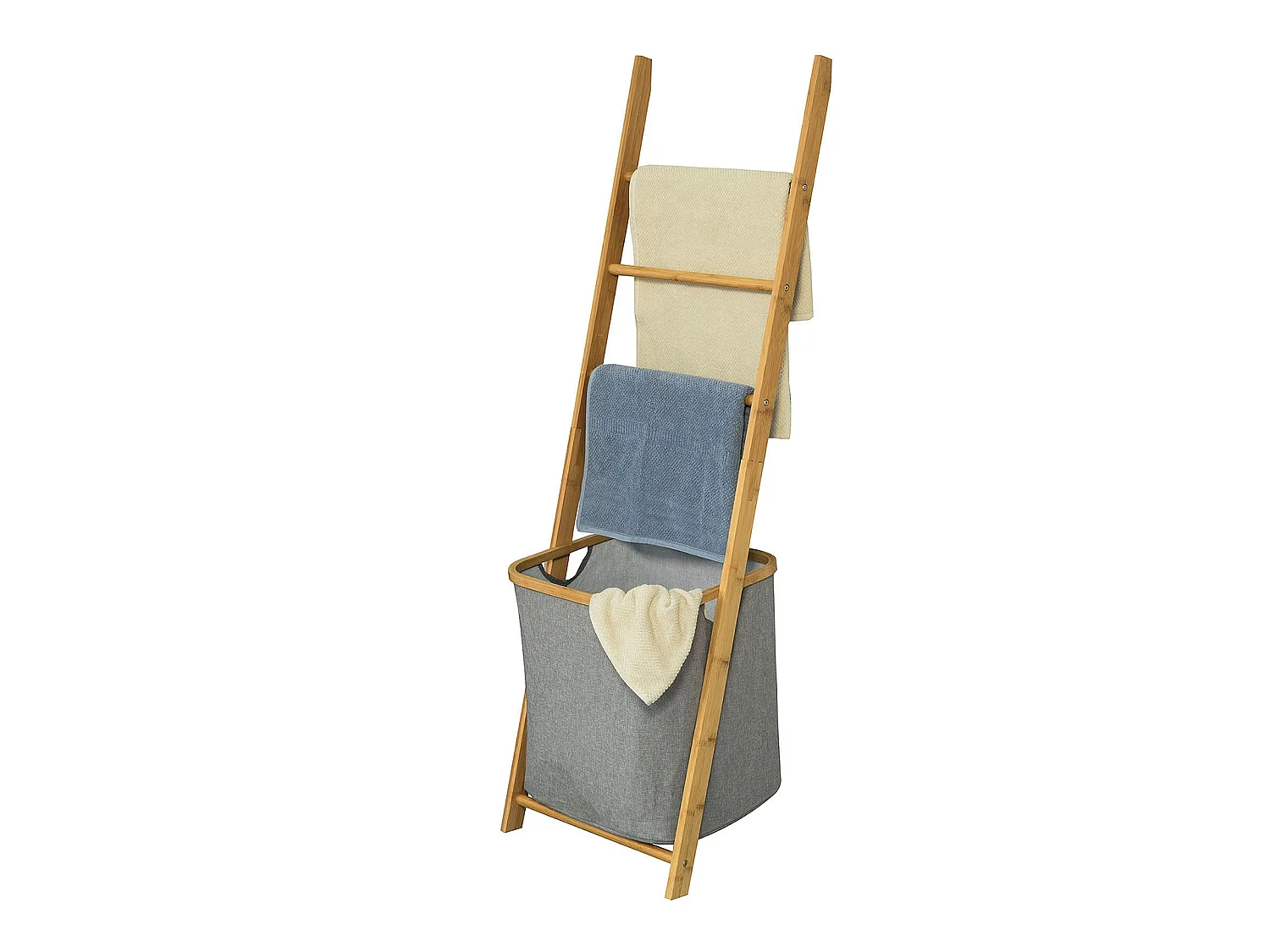 Estantería de baño con cesta para ropa y tres toalleros,H140 cm,FRG263-N SoBuy ES