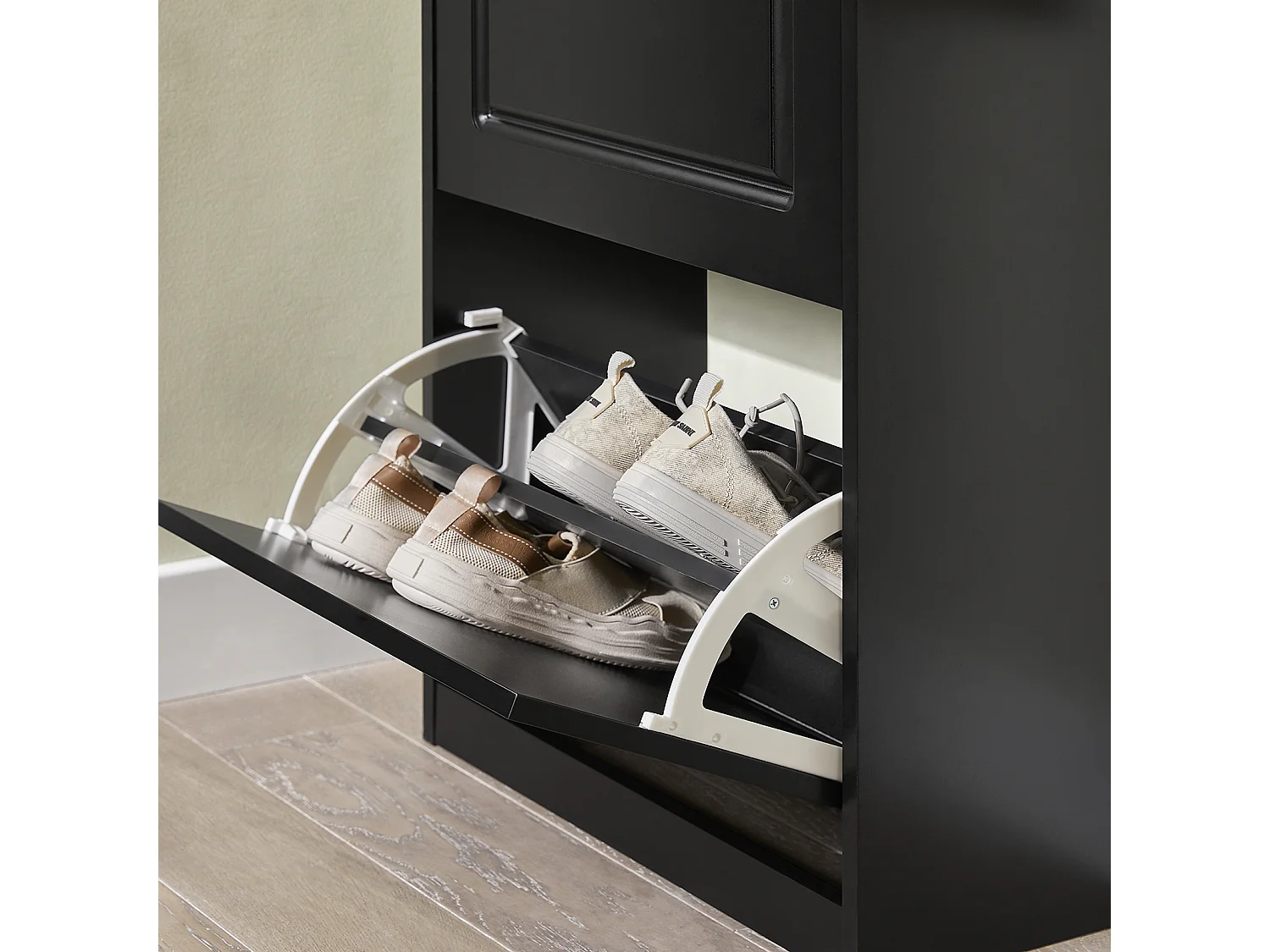 Meuble Haut Armoire de Toilettes Salle de Bain Suspendue 2 Portes Noir, FRG231-SCH