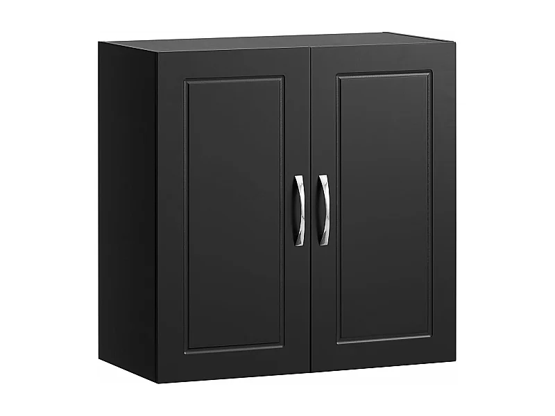 Meuble Haut Armoire de Toilettes Salle de Bain Suspendue 2 Portes Noir, FRG231-SCH