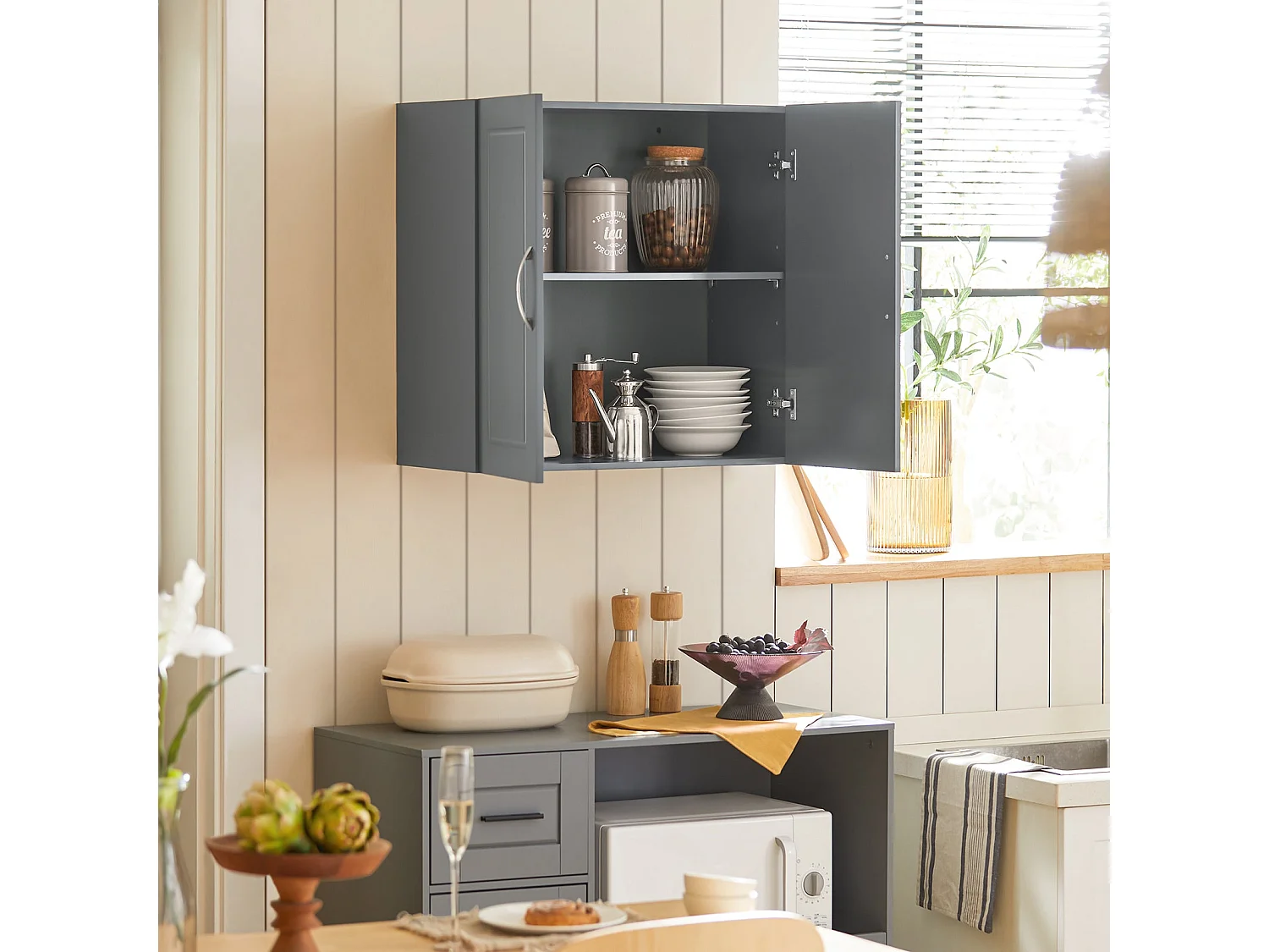 Hängeschrank FRG231-DG 60 x 60 x 30 cm Grau