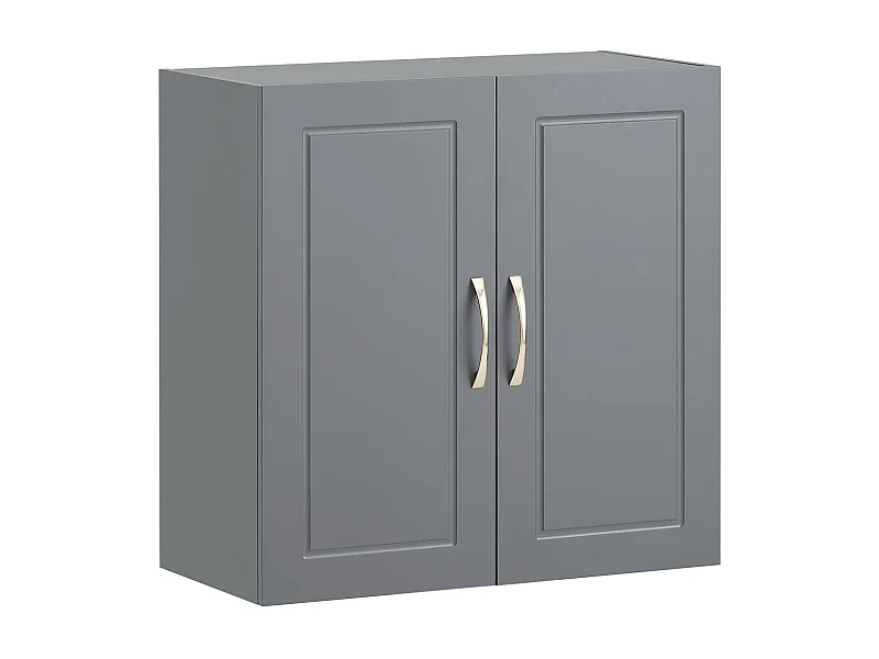 Meuble Haut Armoire de Toilettes Salle de Bain Suspendue 2 Portes Gris, FRG231-DG