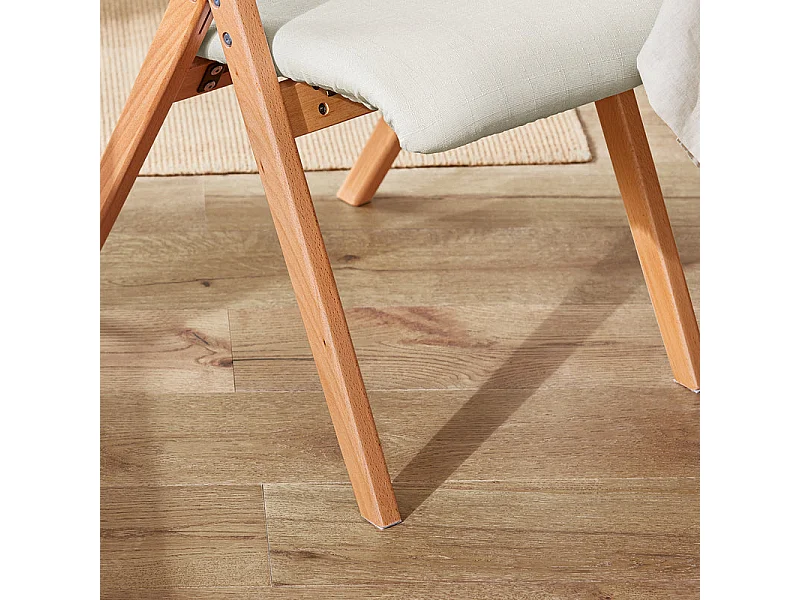 Lote de 4 Sillas Plegables de Madera con Asiento y Respaldo Tapizado Sillón para Cocina Oficina Blanco 47 x 60 x 77 cm FST92-Wx4 SoBuy ES