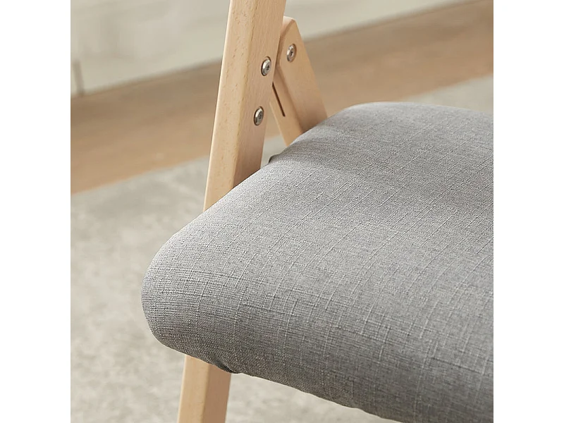 Lote de 4 Sillas Plegables de Madera con Asiento y Respaldo Tapizado Sillón para Cocina Oficina 47 x 57 x 79 cm FST92-Nx4 SoBuy ES