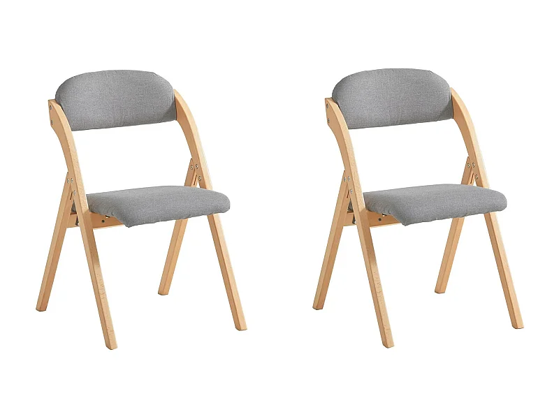 Lote de 2 Sillas Plegables de Madera con Asiento y Respaldo Tapizado Sillón para Cocina Oficina 47 x 57 x 79 cm FST92-Nx2 SoBuy ES