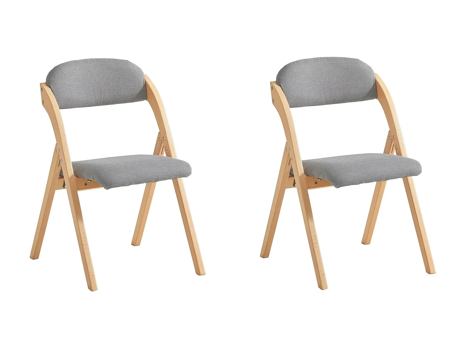 Lote de 2 Sillas Plegables de Madera con Asiento y Respaldo Tapizado Sillón para Cocina Oficina 47 x 57 x 79 cm FST92-Nx2 SoBuy ES