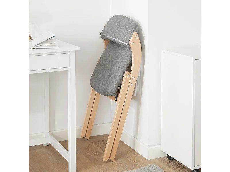 Lote de 2 Sillas Plegables de Madera con Asiento y Respaldo Tapizado Sillón para Cocina Oficina 47 x 57 x 79 cm FST92-Nx2 SoBuy ES
