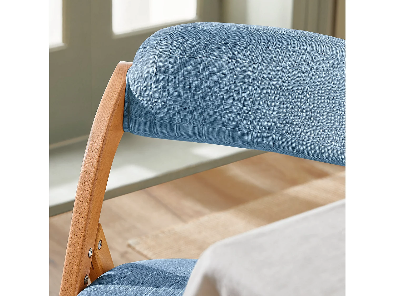 Lotre de 4 Sillas Plegables de Madera con Asiento y Respaldo Tapizado Sillón para Cocina, Oficina 47 x 60 x 77 cm Azul FST92-BLx4 SoBuy ES