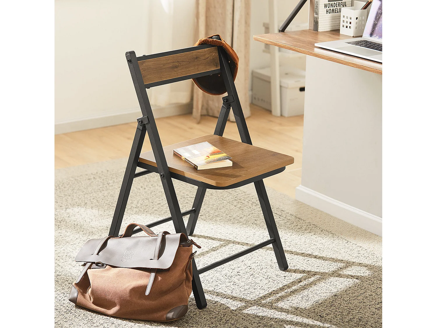 SoBuy cadeira dobrável, cadeira dobrável confortável, cadeira dobrável de madeira FST88-PF