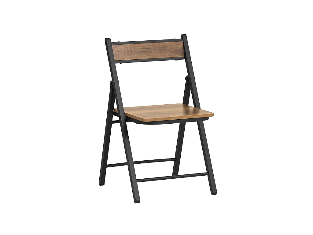 SoBuy FST88-PF Chaise Pliante Robuste en Bois et Métal Chaise Visiteur Chaise Pliable style Industriel pour Cuisine, Bureau