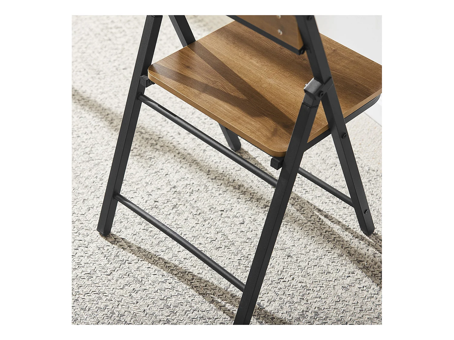 SoBuy FST88-PF Chaise Pliante Robuste en Bois et Métal Chaise Visiteur Chaise Pliable style Industriel pour Cuisine, Bureau