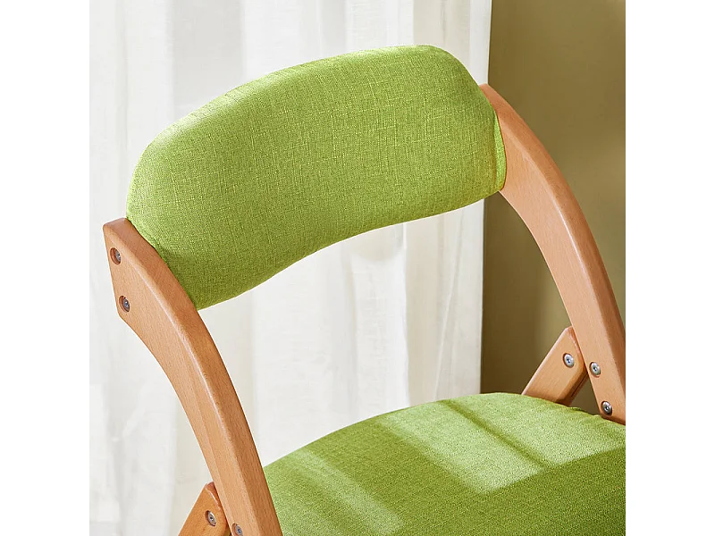 Lote de 4 Sillas Plegables de Madera con Asiento y Respaldo Tapizado Sillón para Cocina, Oficina 47 x 60 x 77 cm Verde FST92-GRx4 SoBuy ES