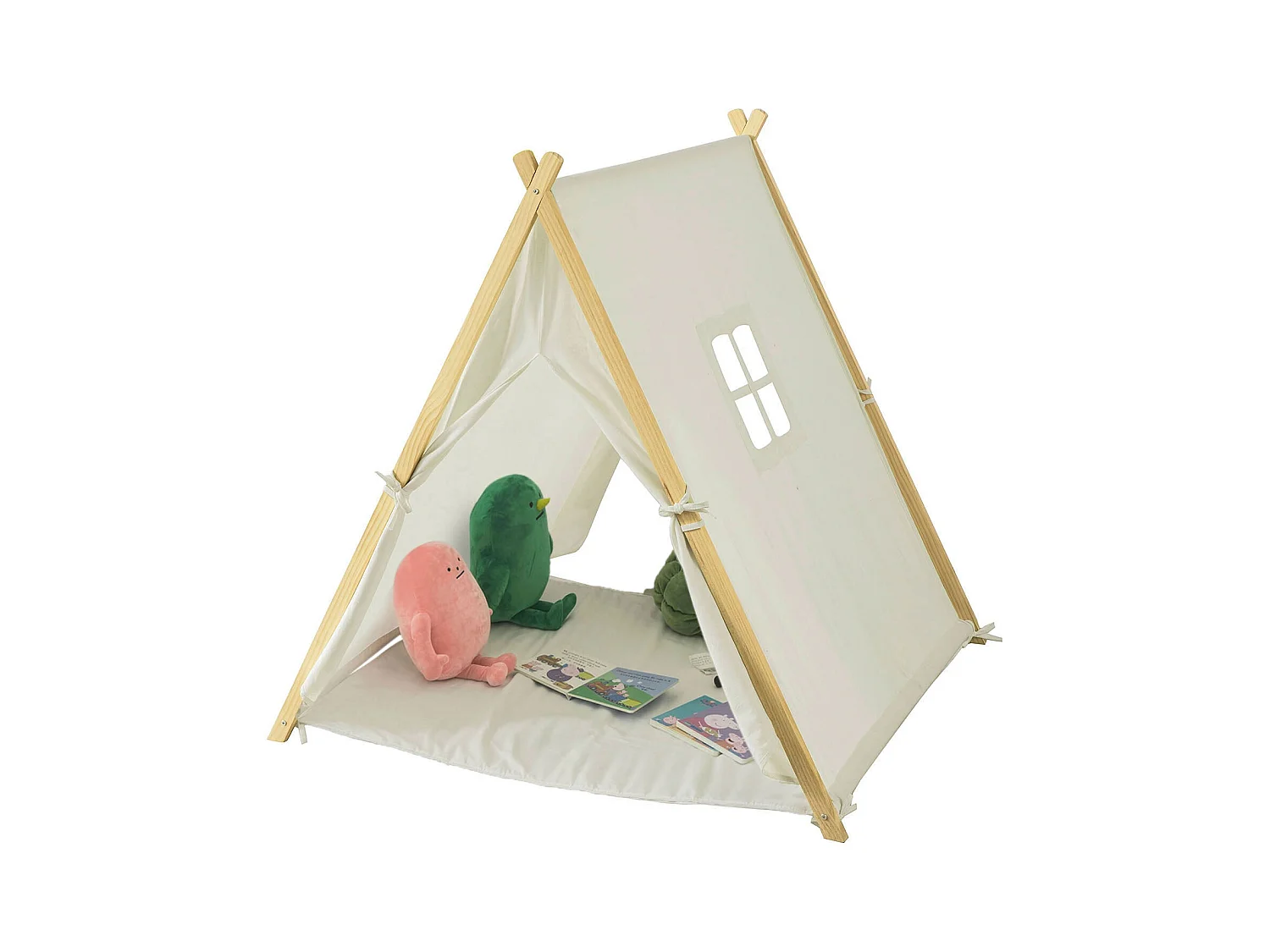 Tipi Tente Enfant pour Garçon et Fille avec Tapis de Sol Teepee Tente de Jeu pour Enfants OSS02-W  SoBuy
