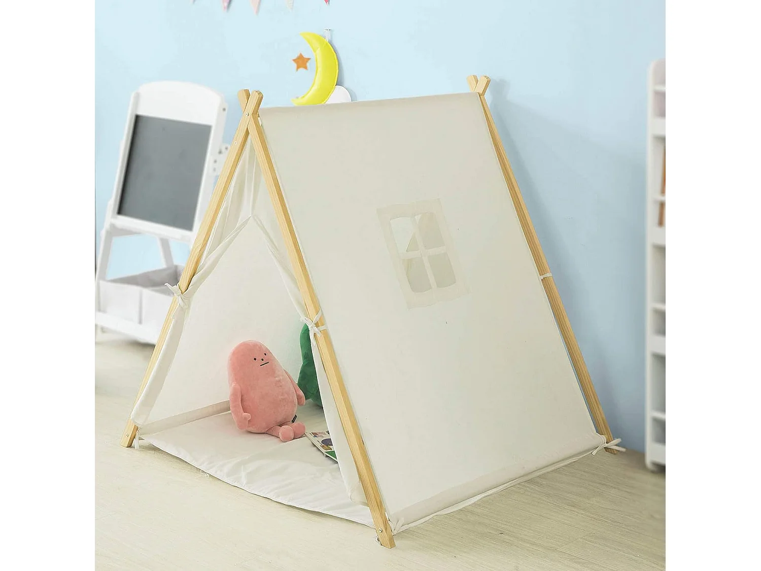 Tipi Tente Enfant pour Garçon et Fille avec Tapis de Sol Teepee Tente de Jeu pour Enfants OSS02-W  SoBuy