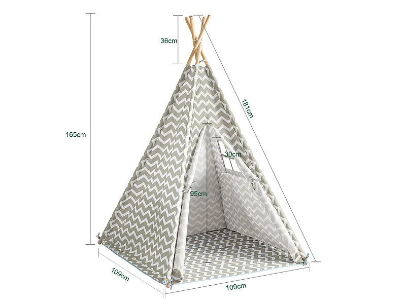 Tienda de campaña Infantil, Tienda Tipi - Tienda de campaña Interior para niños OSS03 SoBuy ES