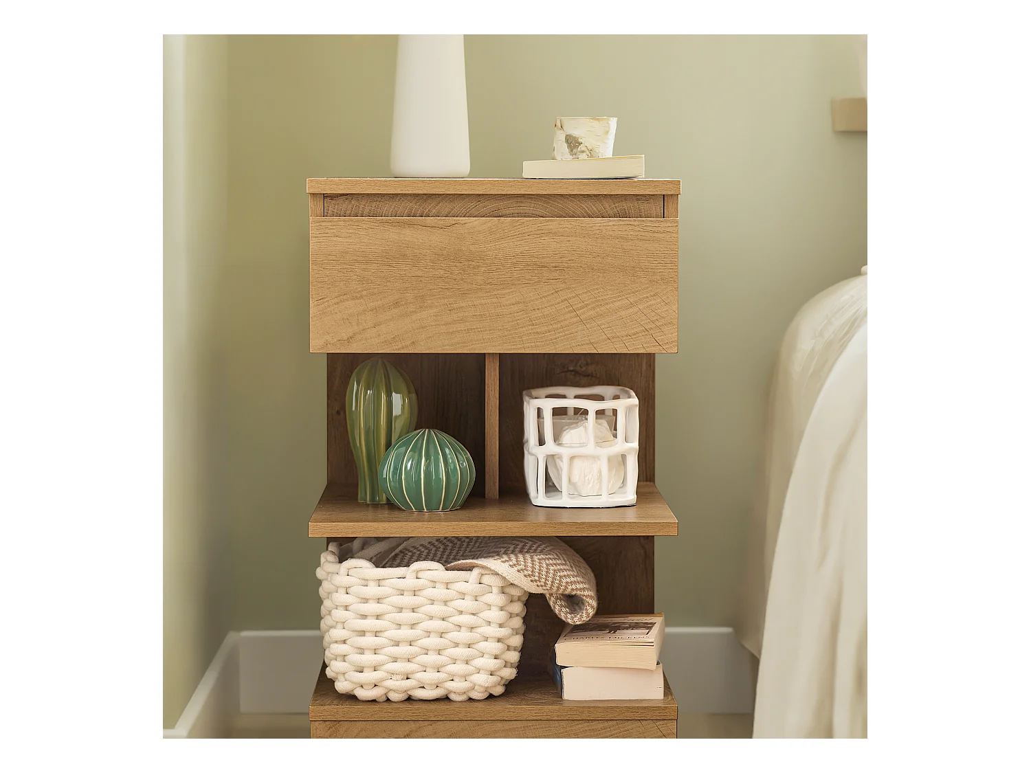 SoBuy Stolik nocny z szufladą FBT49-N