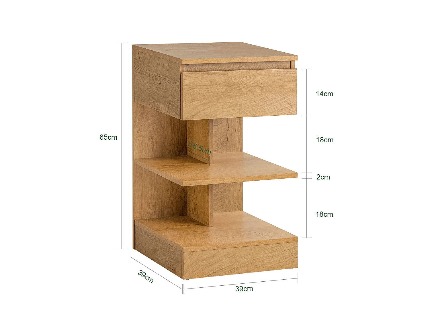 Nachttisch FBT49-N 39 x 65 x 39 cm Natur