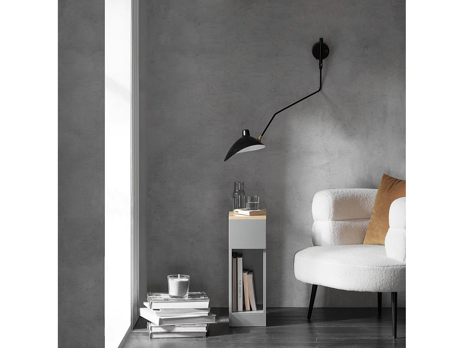 Comodino con cassetto per letto a molle 20x60x35 cm SoBuy Grigio FBT111-HG