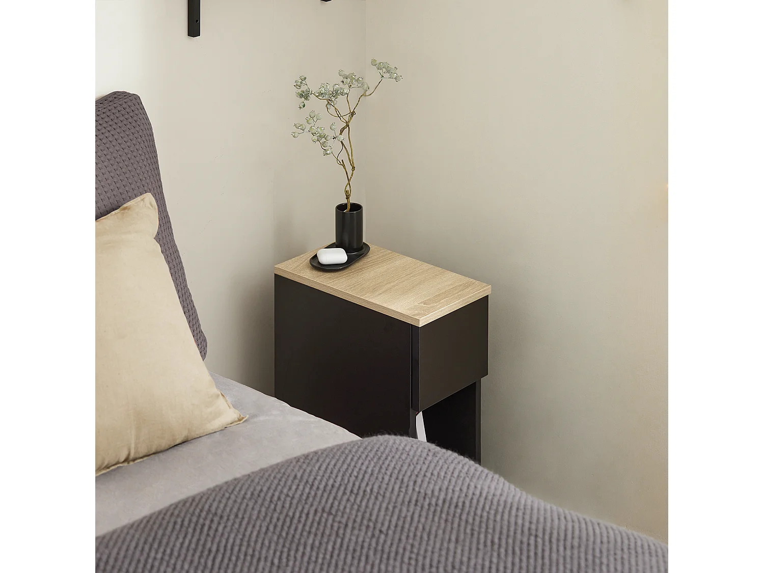 Table de Chevet Table de Nuit Bout de Canapé Table d'Appoint Table Basse avec Tiroir, FBT111-SCH