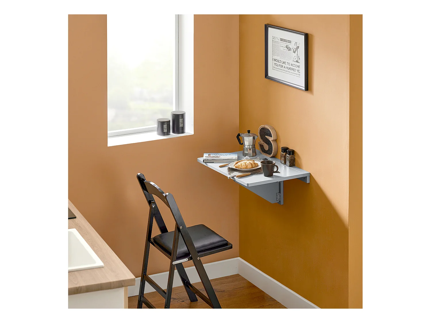 SoBuy Składany stolik na ścianę FWT03-HG