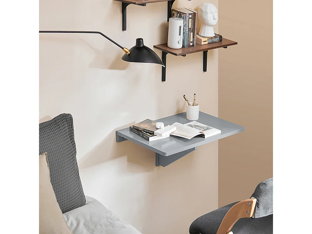 Wandklapptisch FWT03-HG 60 x 6 x 40 cm Hellgrau