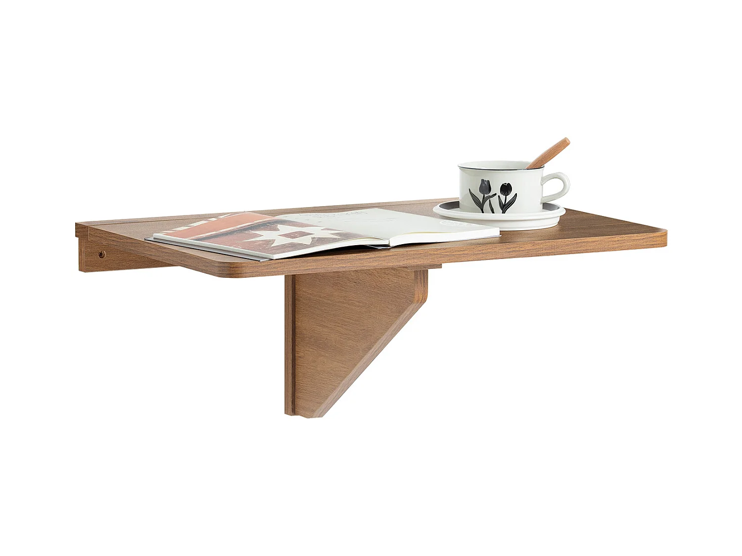 Table Murale Rabattable en Bois, Table de Cuisine, Table Enfant, L60×P40cm, FWT03-PF
