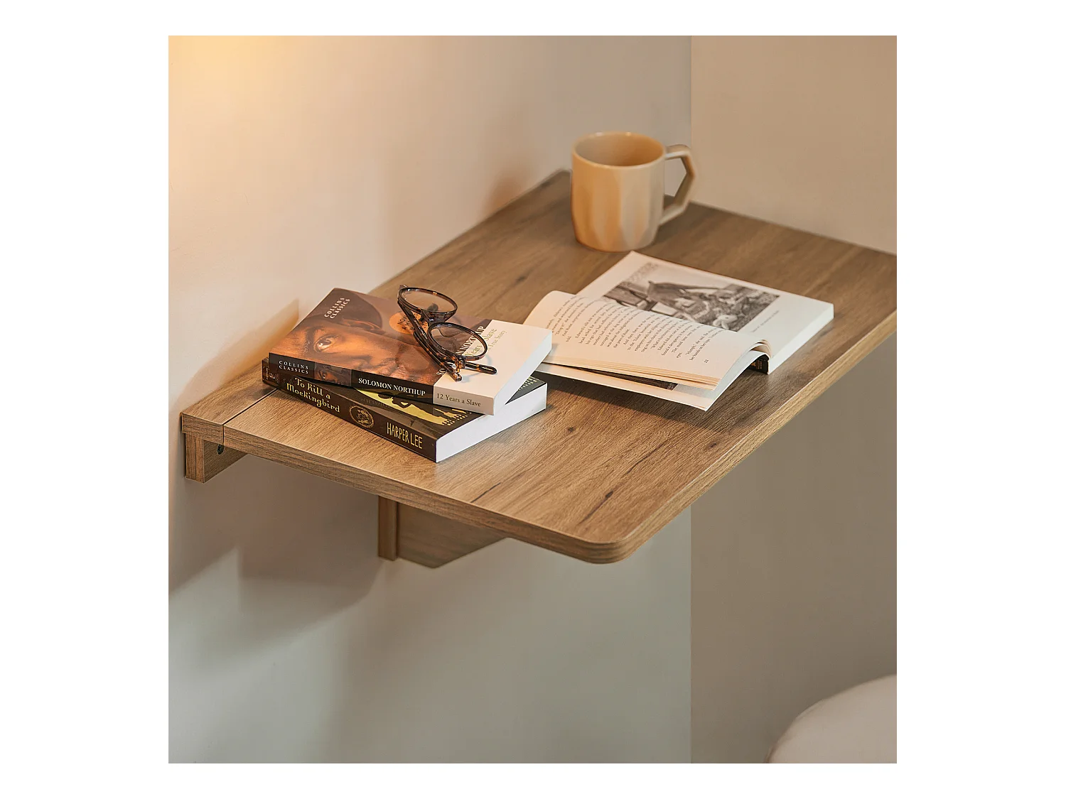 Wandklapptisch FWT03-PF 60 x 6 x 40 cm Braun