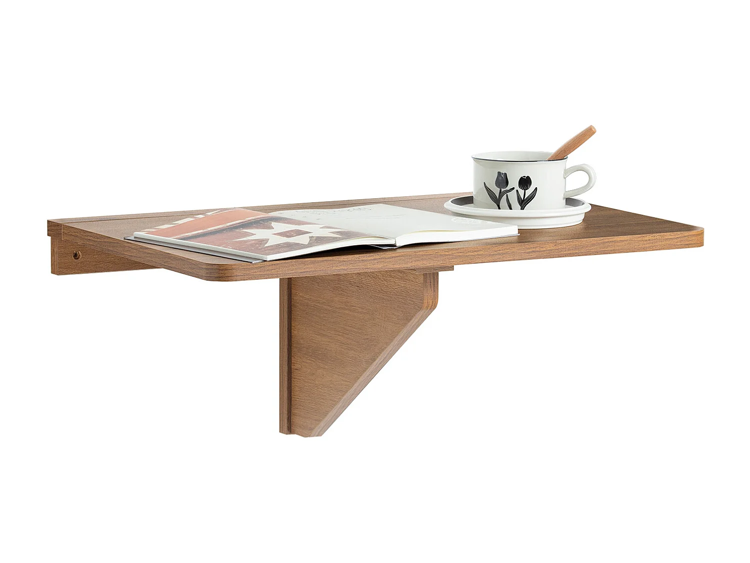 Table Murale Rabattable en Bois, Table de Cuisine, Table Enfant, L60×P40cm, FWT03-PF