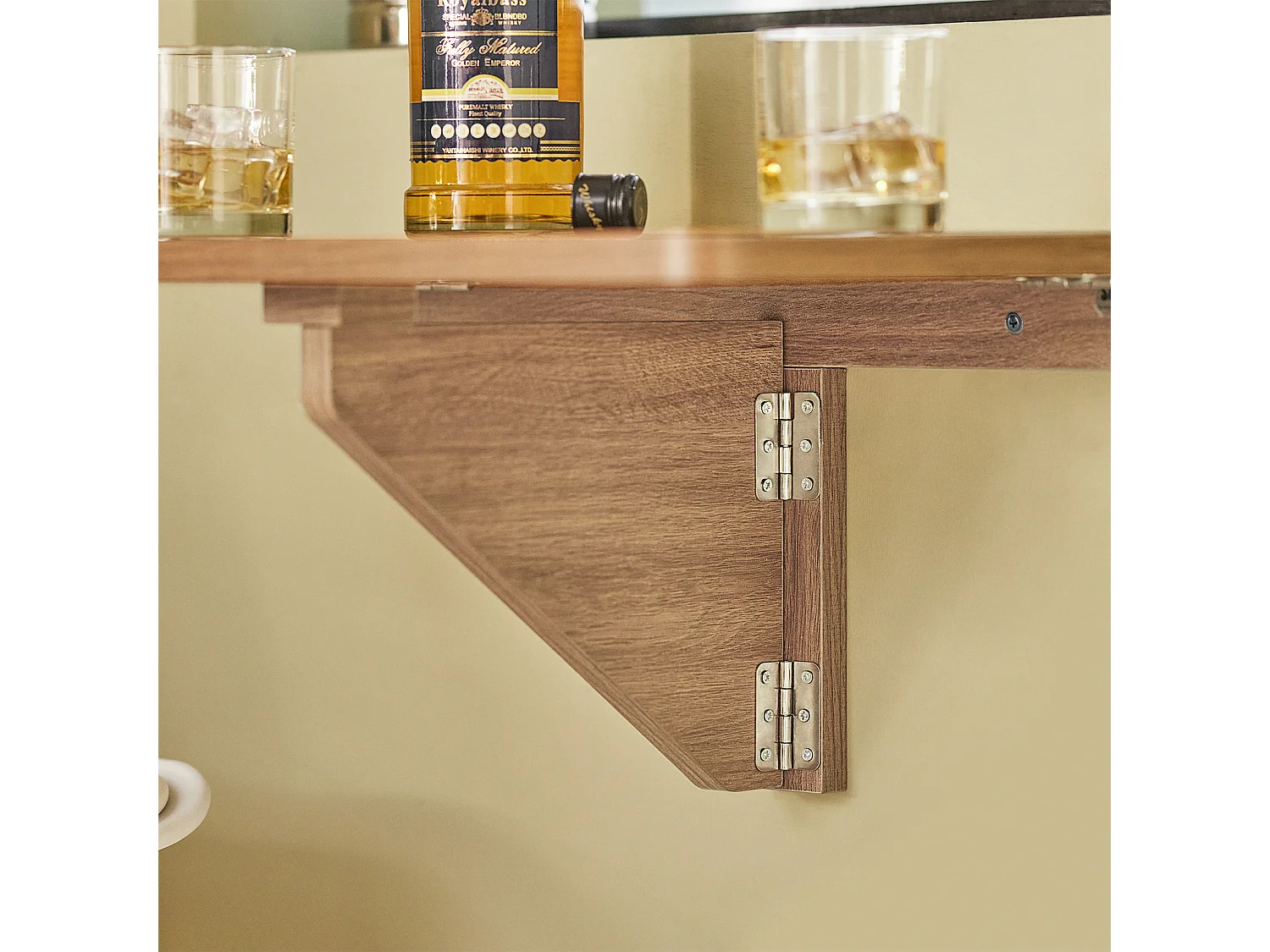 Table Murale Rabattable en Bois, Table de Cuisine, Table Enfant, L60×P40cm, FWT03-PF