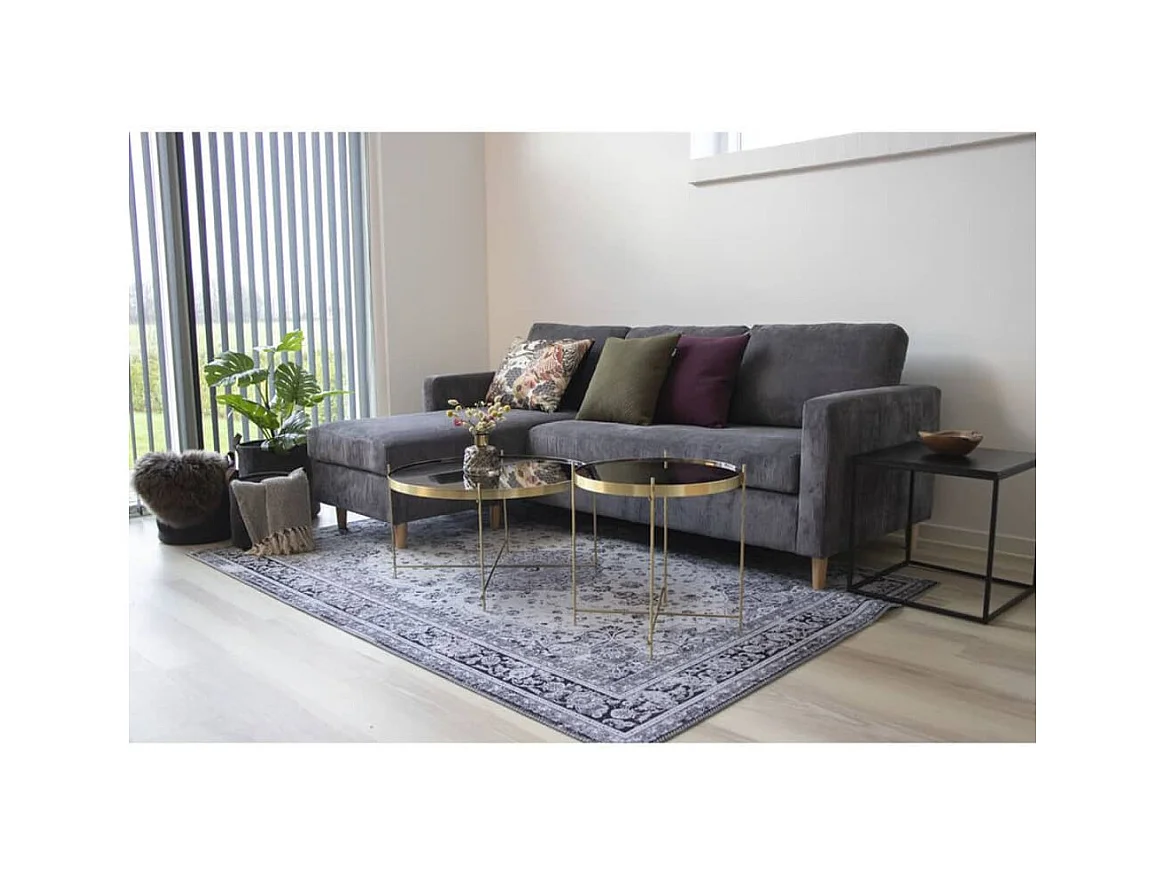 Mesa de café de acero aspecto de latón Ø 48 x 48 cm