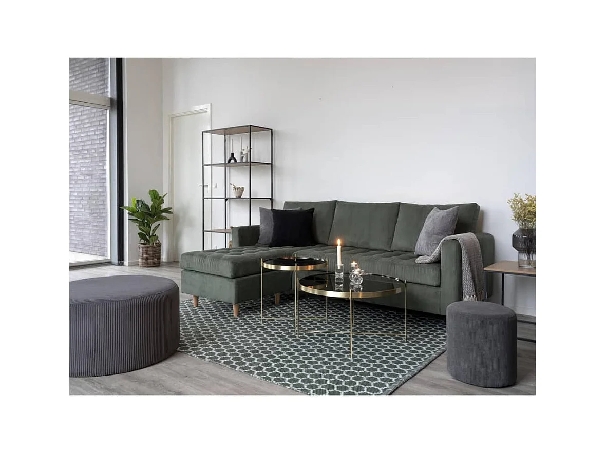 Mesa de café de acero aspecto de latón Ø 48 x 48 cm