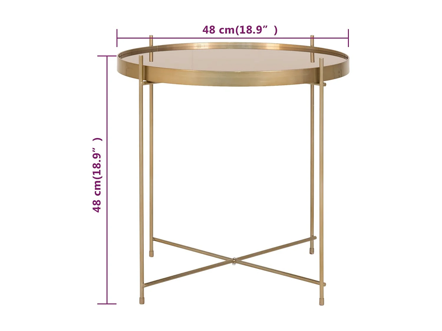 Table basse Scarlett 48x48 cm Rond Laiton