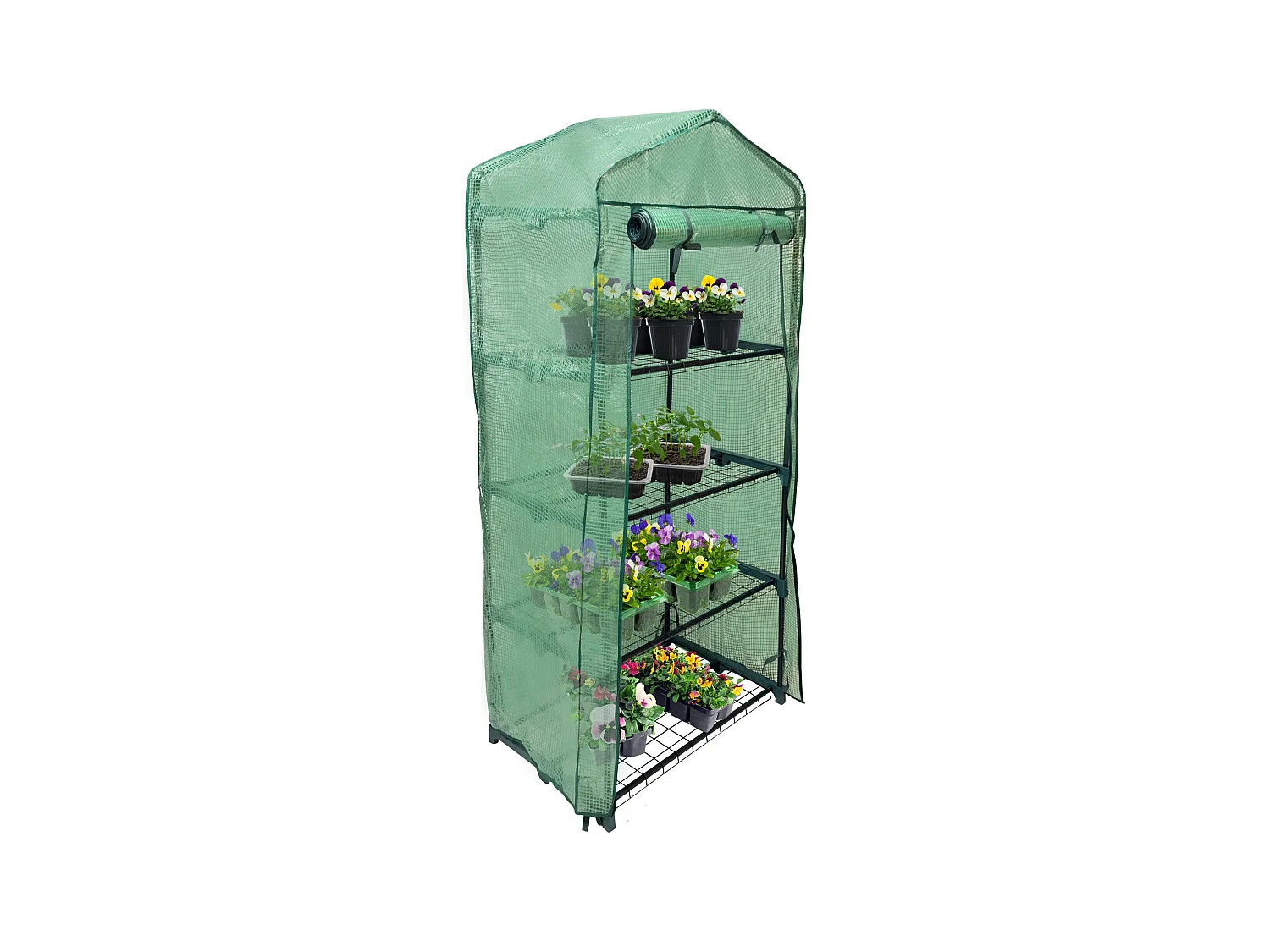 Mini Serre à 4 étagère avec Couverture en PE