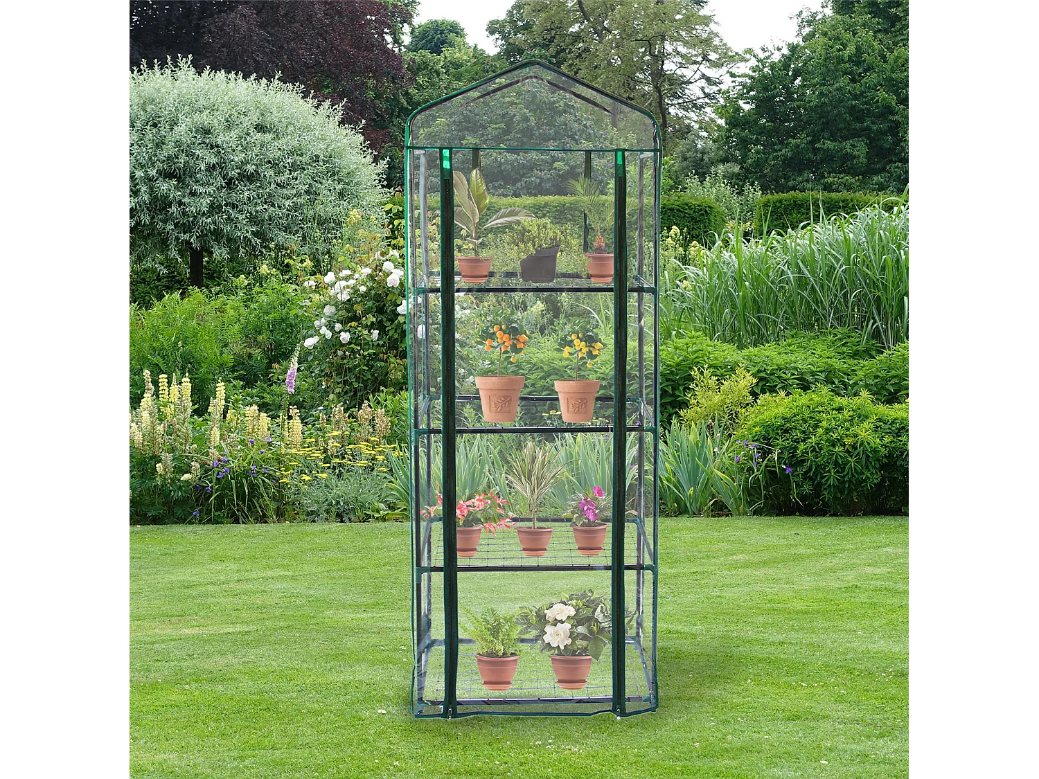 Mini Serre à 4 étagère avec Couverture en PVC