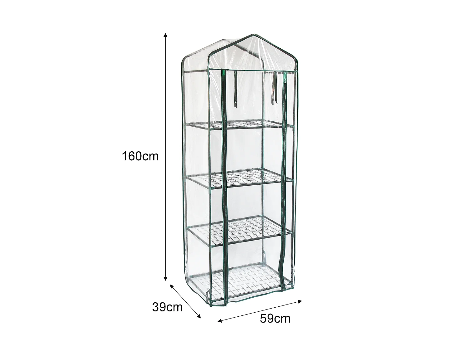 Mini Invernadero de 4 niveles PVC Transparente Cubierta Impermeable Estantes Pequeños Casa de Cultivo de Plantas Jardín al Aire Libre Marco de Acero | Pala Gratis